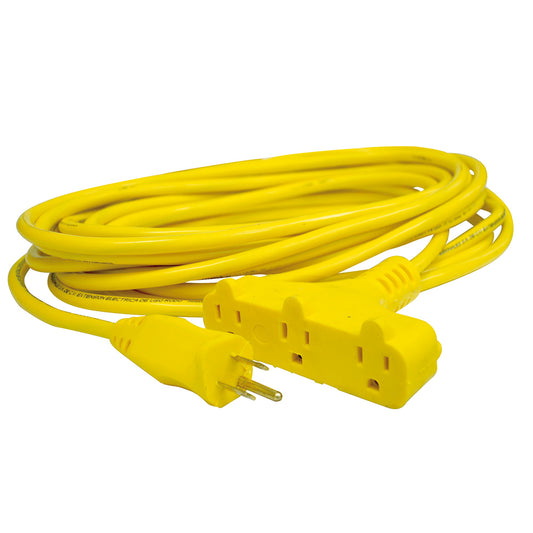 Extensión Eléctrica Tipo Abanico Uso Rudo Aterrizada Color Amarillo, 8 M Surtek DS