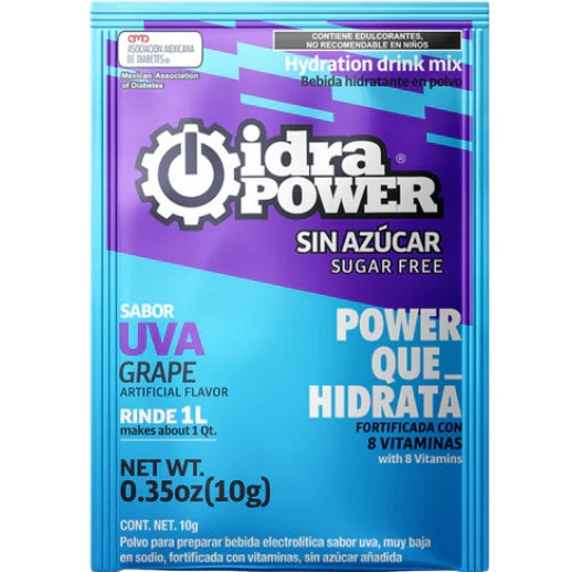 Bebida Hidratante 10 G. Sabor Uva Sin Azucar Para 1 Lt 76274 Idrapower