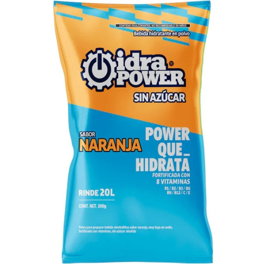 4684-Bebida Hidratante 200 G. Sabor Naranja Sin Azucar Para 20 Lts 76279 Idrapower