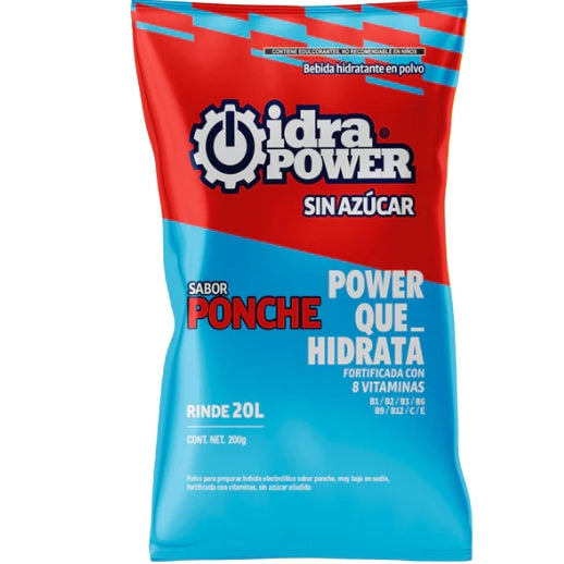 4686-Bebida Hidratante 200 G. Sabor Ponche Sin Azucar Para 20 Lts 76316 Idrapower