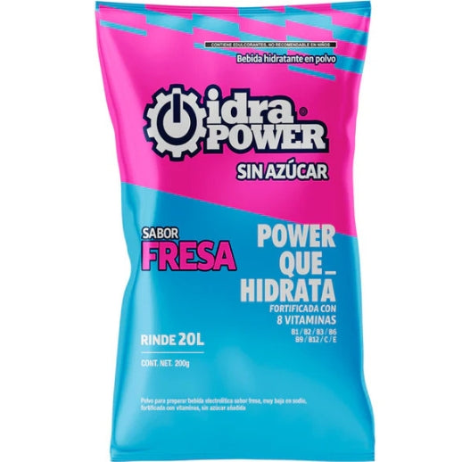 Bebida hidratante 200 g. sabor Fresa sin azucar para 20 lts Idrapower IP76119