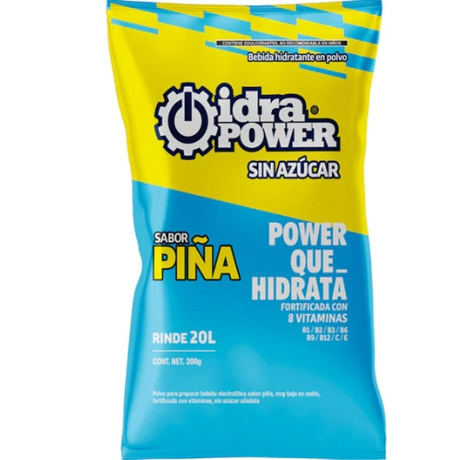 Bebida Hidratante 200 G. Sabor Piña Sin Azucar Para 20 Lts 77090 Idrapower