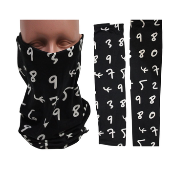 Set 1 Bandana Y 2 Mangas Estampados De Números SETNUMEROS Roy Band