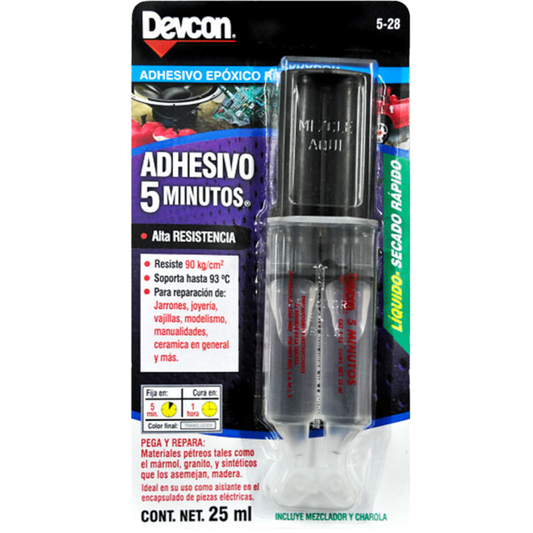 Adhesivo 5 Minutos 20 Ml Jeringa Liquido Devcon Ferr 5-28 ITW
