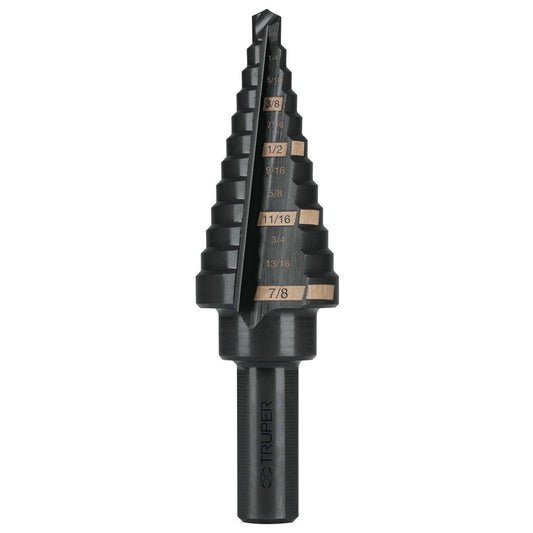 Broca Escalonada Óxido Negro 12 Escalones 3/16' A 7/8" 12125 Truper