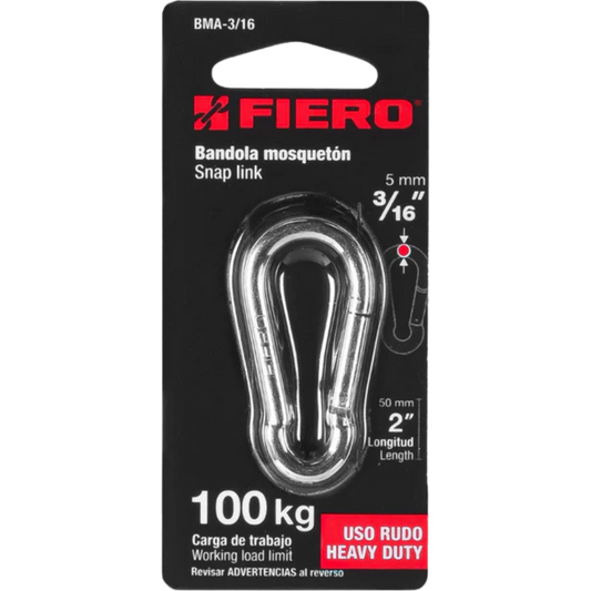 Bandola Mosquetón De Acero 3/16' Fiero 44037 Truper