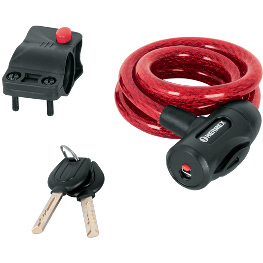 Candado De Cable Con Llave 12 Mm X 1.0 M Hermex 43923 Truper