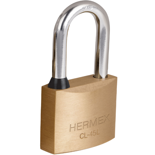Candado De Latón 45 Mm Gancho Largo En Blíster Hermex 43438 Truper