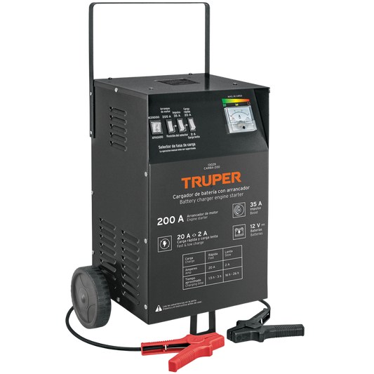 Cargador De 200 A Para Baterías De 12 V Con Ruedas 13029 Truper