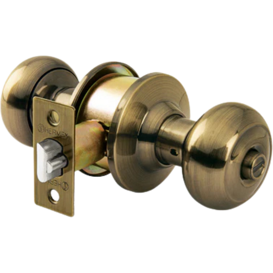 Cerradura Tipo Oval Para Recámara Latón Antiguo Hermex 43455 Truper