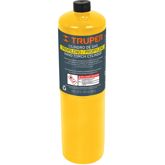 Cilindro De Gas Propileno De 400G Amarillo 11914 Truper