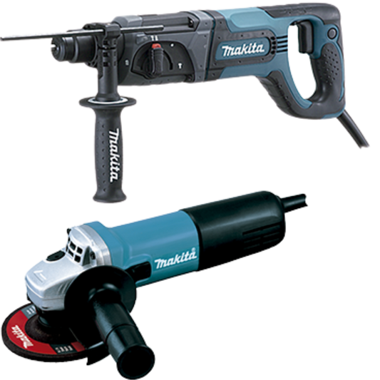 Combo Rotomartillo Sds Plus 15/16" 780 W Y Esmeriladora Angular 4-1/2" 840 W HR2475X4 Makita