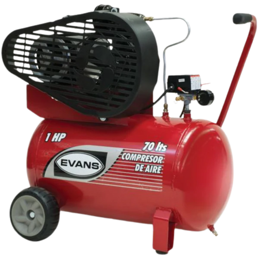 Compresor De Aire 1 Hp Tanque 70 Lts 125 Psi E055ME100-070 Evans