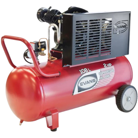 Compresor De Aire 2 Hp Tanque 108 Lts 125 Psi E13VME200-108 Evans