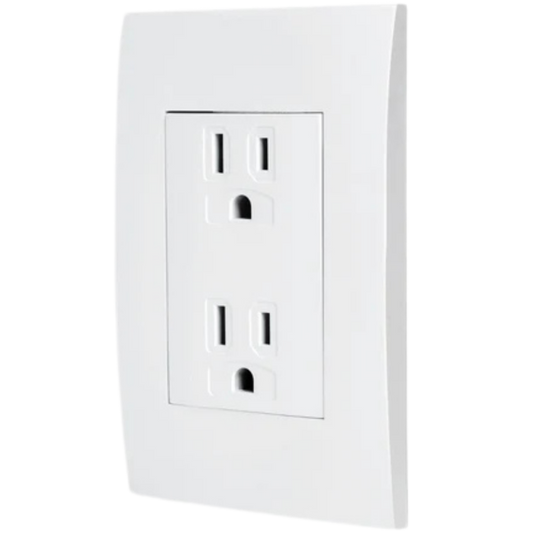 Contacto Dúplex Aterrizado Color Blanco Línea Italiana 48130 Truper