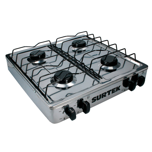 Estufa De Gas 4 Quemadores De Acero Inoxidable Surtek DS