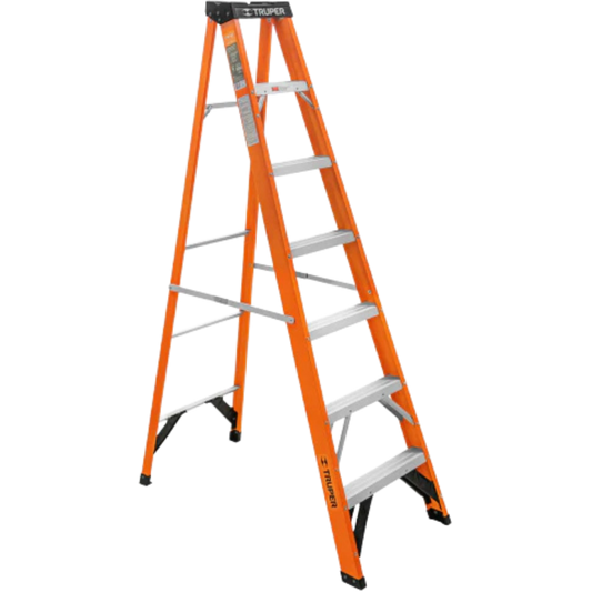 Escalera De Tijera Tipo Ll 6 Peldaños Fibra De Vidrio 100226 Truper