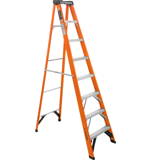 Escalera De Tijera Tipo Ll 7 Peldaños Fibra De Vidrio 100227 Truper