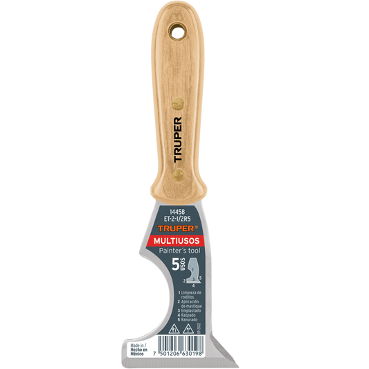 Espátula 2-1/2' De 5 Usos Con Mango De Madera 14458 Truper
