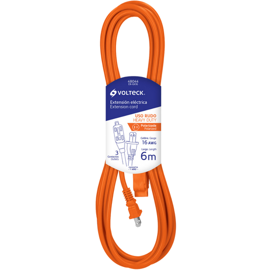 Extensión Eléctrica De Uso Rudo 6 M 2X16 Awg Volteck 48044 Truper