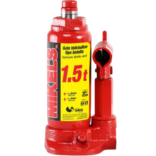 Gato Hidráulico De Botella Con Tornillo De Extensión 1.5 Ton GH-1.5 Mikels