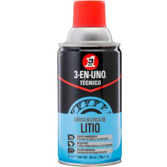 Grasa En Aerosol Blanca Litio 7 Oz. 3 En Uno 520382 WD40