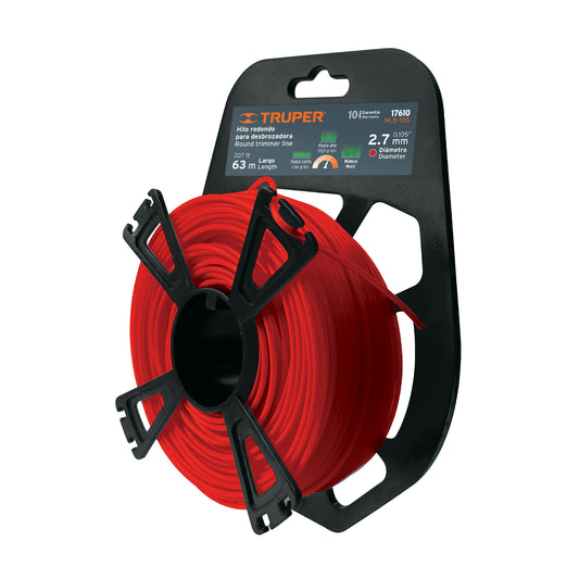 Rollo De Hilo Para Desbrozadora 2.7 Mm X 63 M 17610 Truper