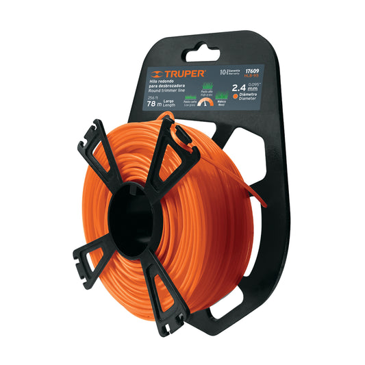 Rollo De Hilo Para Desbrozadora 2.4 Mm X 78 M 17609 Truper