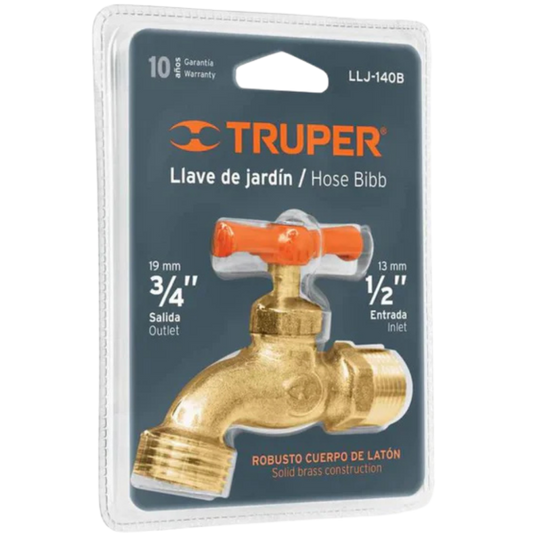 Llave Para Manguera De Latón 140 G 1/2' En Blíster 13147 Truper