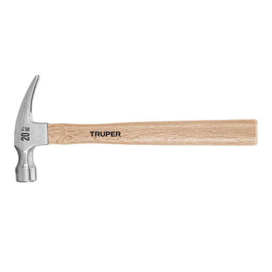 3981-Martillo Pulido 20 Oz Uña Recta Mango Madera 16755 Truper