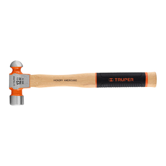 3990-Martillo Pulido De Bola 12 Oz Mango Hickory Grip 16901 Truper