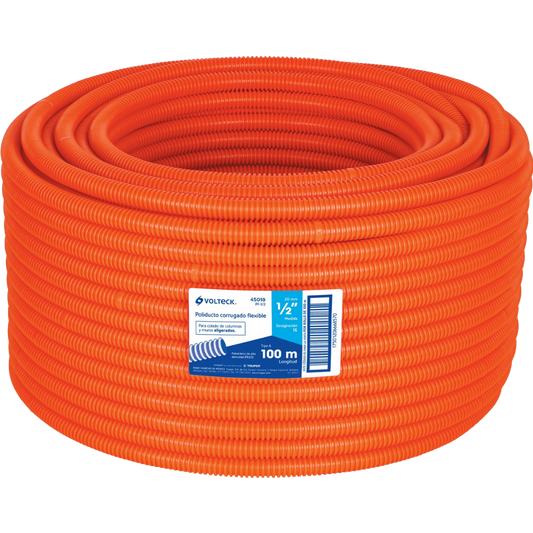Metro De Poliducto 1/2' Corrugado Flex. S/Guía Rollo 100 M 45018 Truper