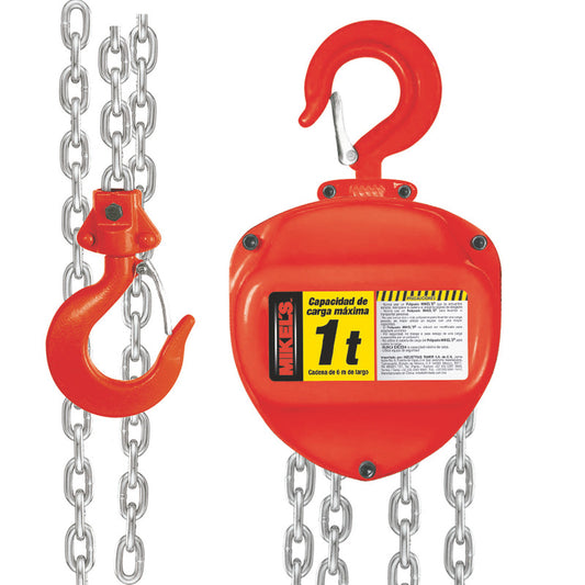 Polipasto manual (1 ton, cadena 6 mts)