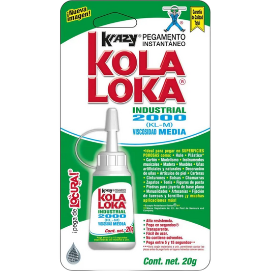 Pegamento Instantaneo Gel 20 Gr Viscocidad Alta KL2000-20 Kola Loka