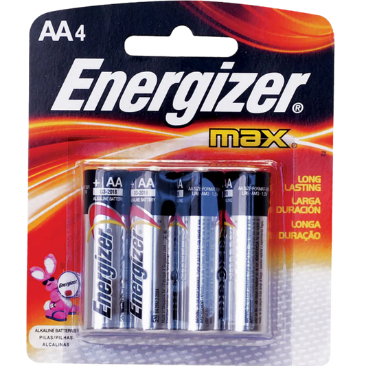 1057-Pila Alcalina Energizer AA 4 Piezas E91BP-4 Surtek