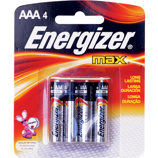 1059-Pila Alcalina Energizer AAA 4 Piezas E92BP-4 Surtek