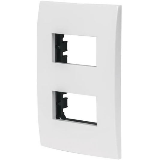 Placa 2 Módulos De Abs Línea Oslo Color Blanco Volteck 48304 Truper