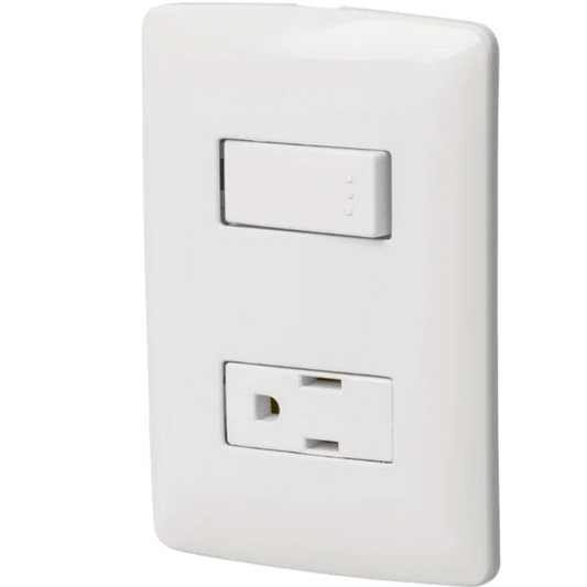 Placa Armada Contacto E Interruptor Blanco Línea Italiana 46455 Truper