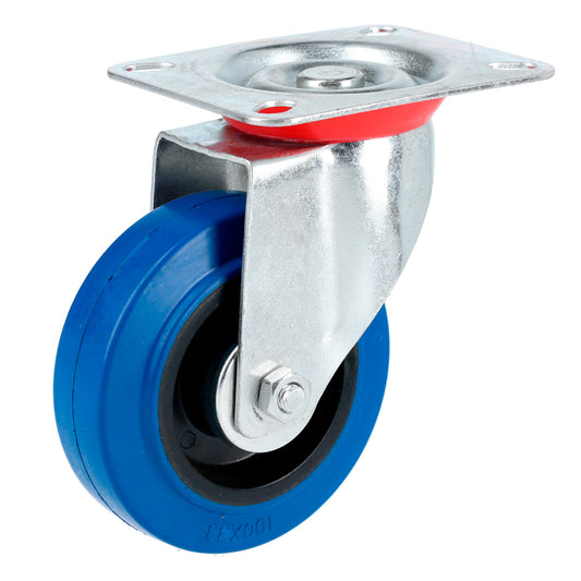 Rodaja De Goma Elástica Giratoria Azul 3" Surtek DS