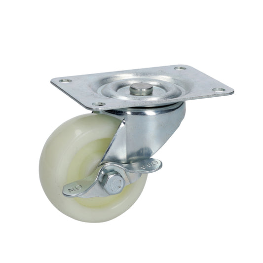 Rodaja De Polipropileno Blanca Giratoria Con Freno 2" Surtek DS