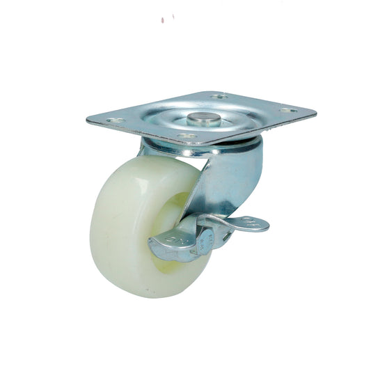 Rodaja De Polipropileno Blanca Giratoria Con Freno 2-1/2" Surtek DS