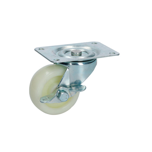Rodaja De Polipropileno Blanca Giratoria Con Freno 3" Surtek DS