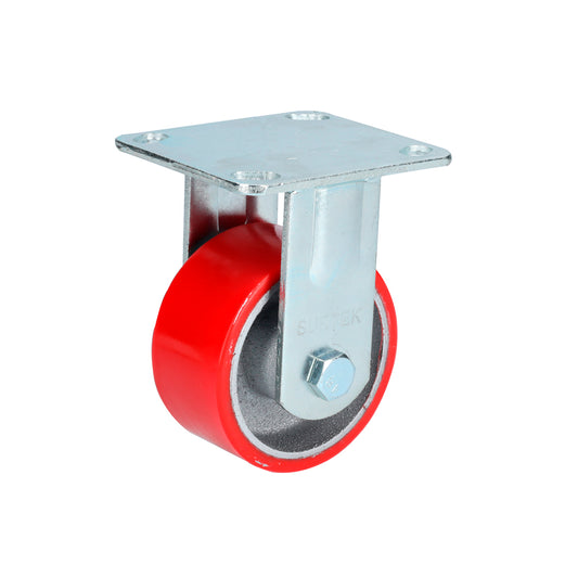 Rodaja De Fierro Con Poliuretano Rojo Fija 4" Surtek DS