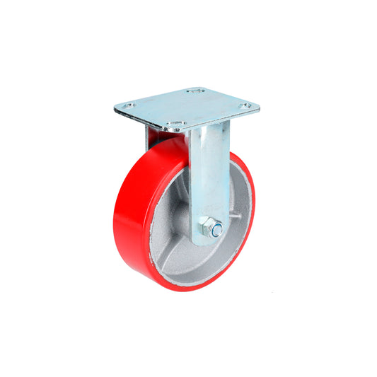 Rodaja De Fierro Con Poliuretano Rojo Fija 6" Surtek DS