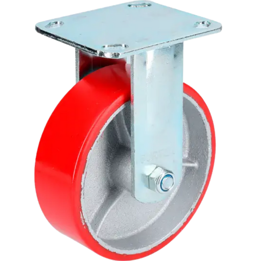 Rodaja De Fierro Con Poliuretano Rojo Fija 6" RP15F Surtek