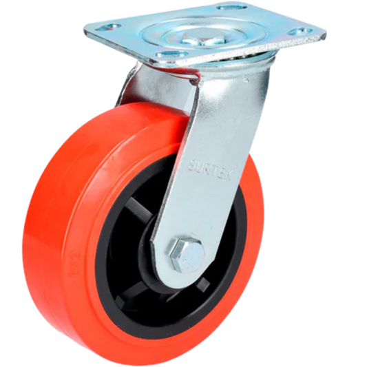 Rodaja De Poliuretano Rojo Giratoria 6" RR15G Surtek