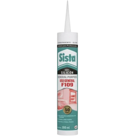 Caja Con 12 Pzs - Silicón Sista F109 Uso General Transparente 300 Ml 2677054 Henkel $107.55 C/U