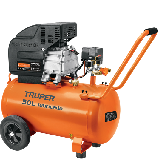 Compresor Lubricado 50L 3-1/2Hp Horizontal 127V 15007 Truper