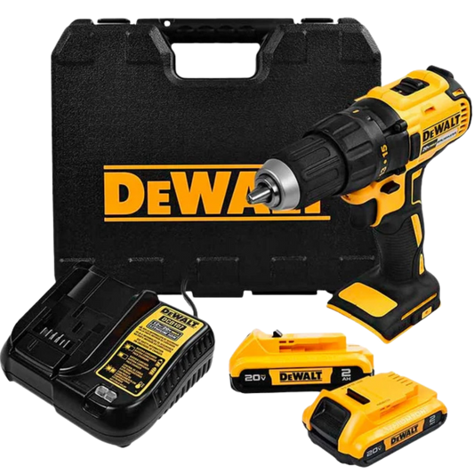 Taladro Atornillador 1/2" Inalámbrico 20 V Con Cargador Y 2 Baterías DCD7771D2-B3 Dewalt