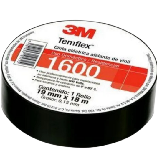 Temflex 155 19 Mm X 18 M Negra Mx UU009442573 3M